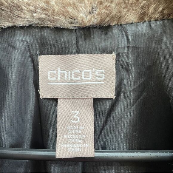 CHICOS FAUX FUR VEST IN BROWN - Picture 5 of 6